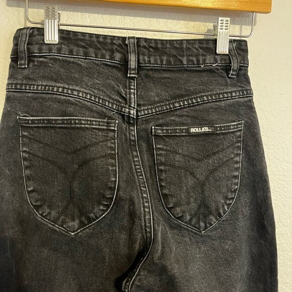 Rolla’s Dusters High Rise Slim Straight Leg Jeans Comfort Jet Black 25 - Picture 8 of 10
